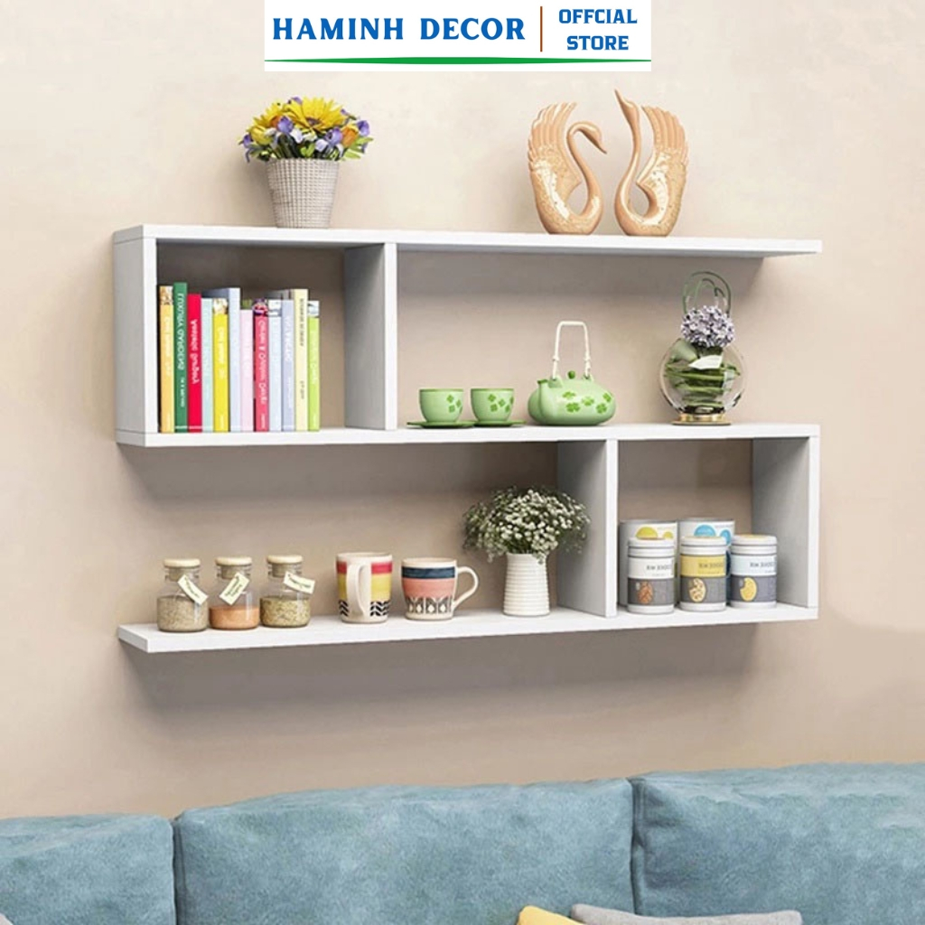 Kệ sách treo tường hình chữ z đa năng để sách đồ dùng mỹ phẩm, giá để sách để đồ treo tường -HM152