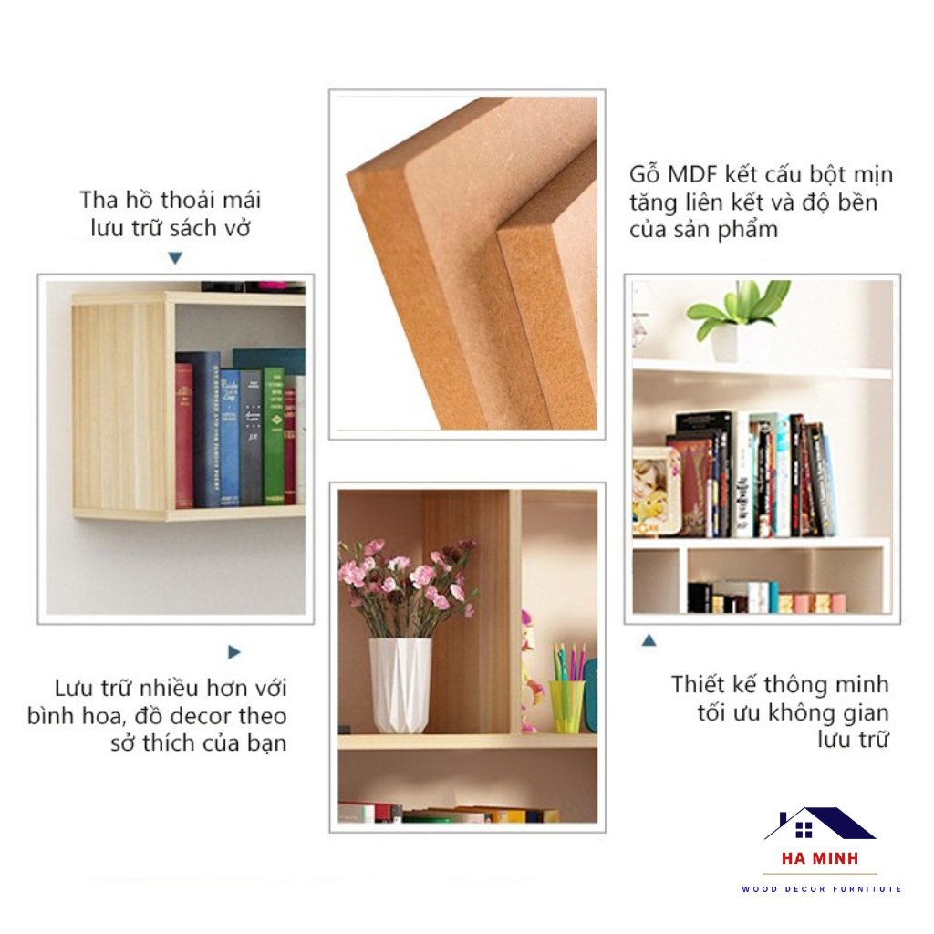 Kệ sách treo tường hình chữ z đa năng để sách đồ dùng mỹ phẩm, giá để sách để đồ treo tường -HM152