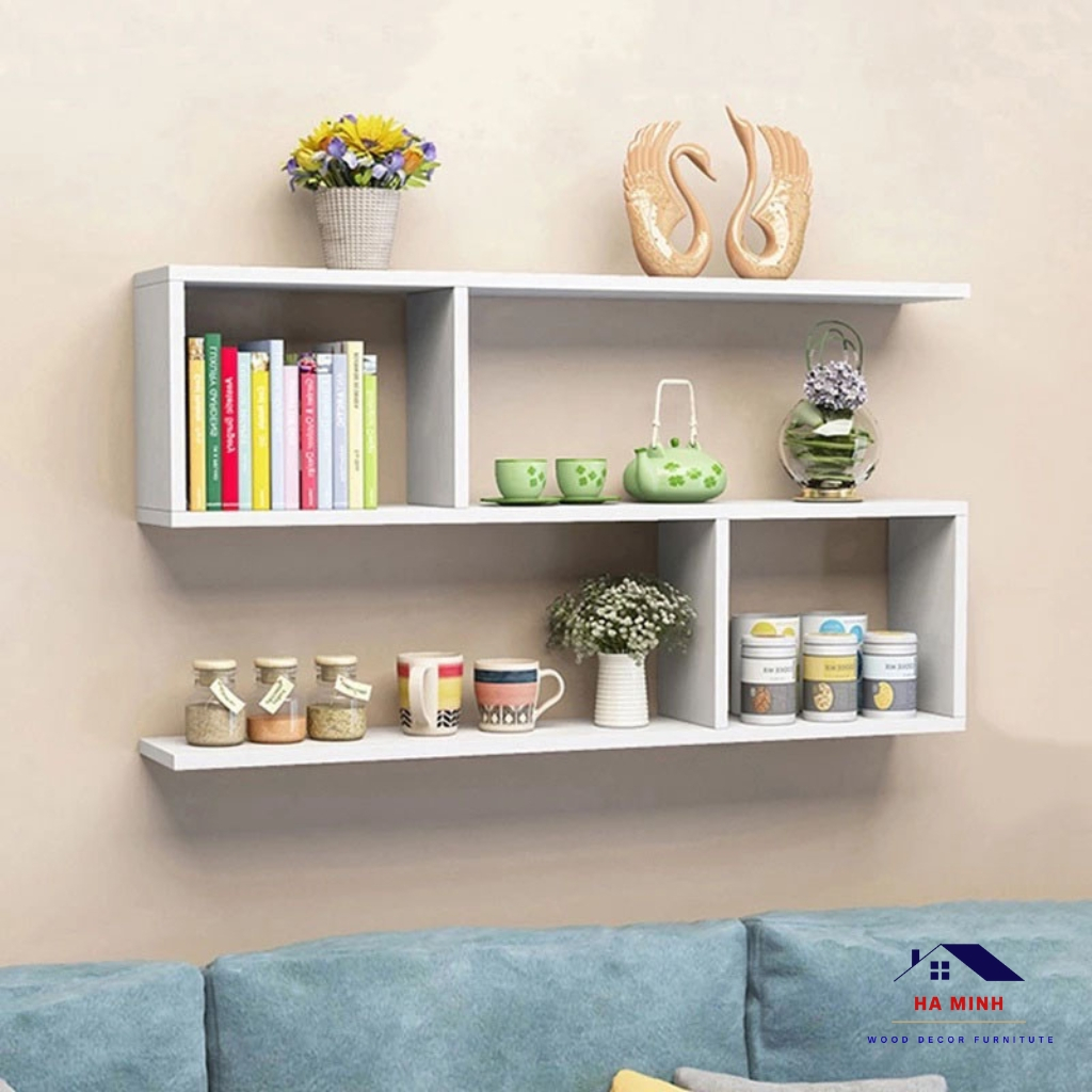 Kệ sách treo tường hình chữ z đa năng để sách đồ dùng mỹ phẩm, giá để sách để đồ treo tường -HM152