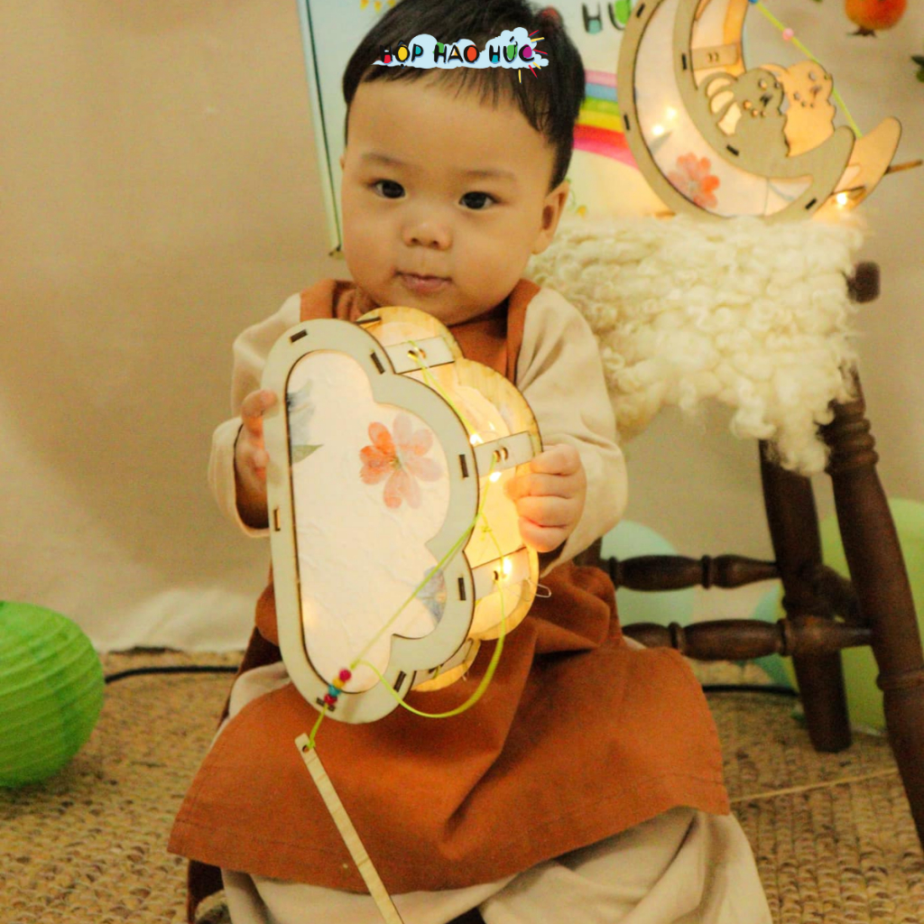 Ảnh Đồ chơi giáo dục - Bộ trò chơi phát triển tư duy sáng tạo Rước Đèn Đón Trăng - set 2 đèn lồng gỗ cho bé 3 - 10+ tuổi 2