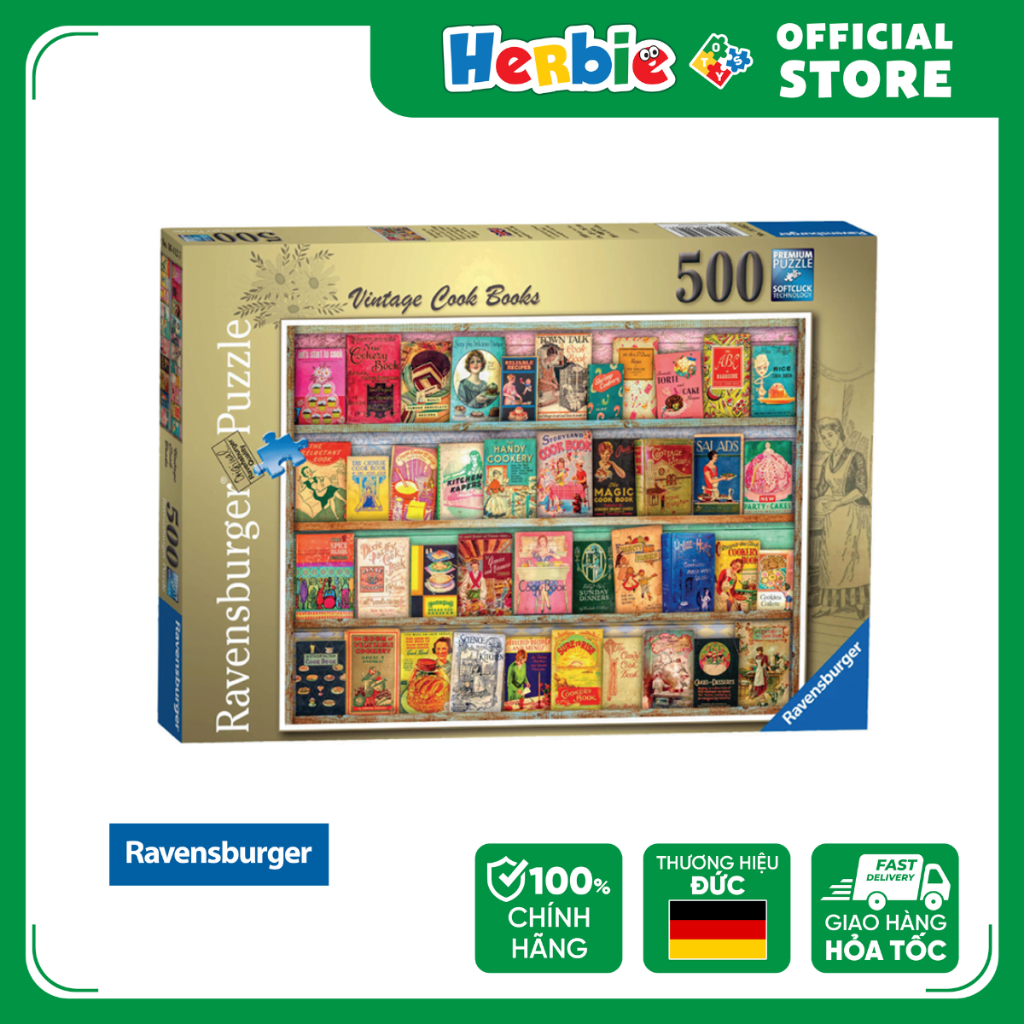 Đồ Chơi Xếp Hình Puzzle 500 Mảnh RAVENSBURGER Vintage Cook Books Jigsaw ...