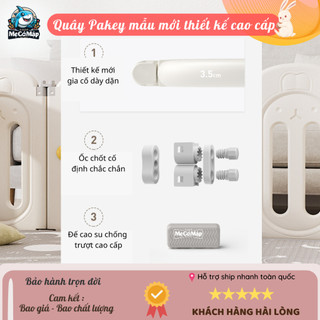 Quây Cũi Nhựa Gấp Gọn Pakey Thỏ TẶNG 100 BÓNG, Quây Nhựa Cho Bé Cao Cấp Kết Hợp 2 Đế Chắc Chắn