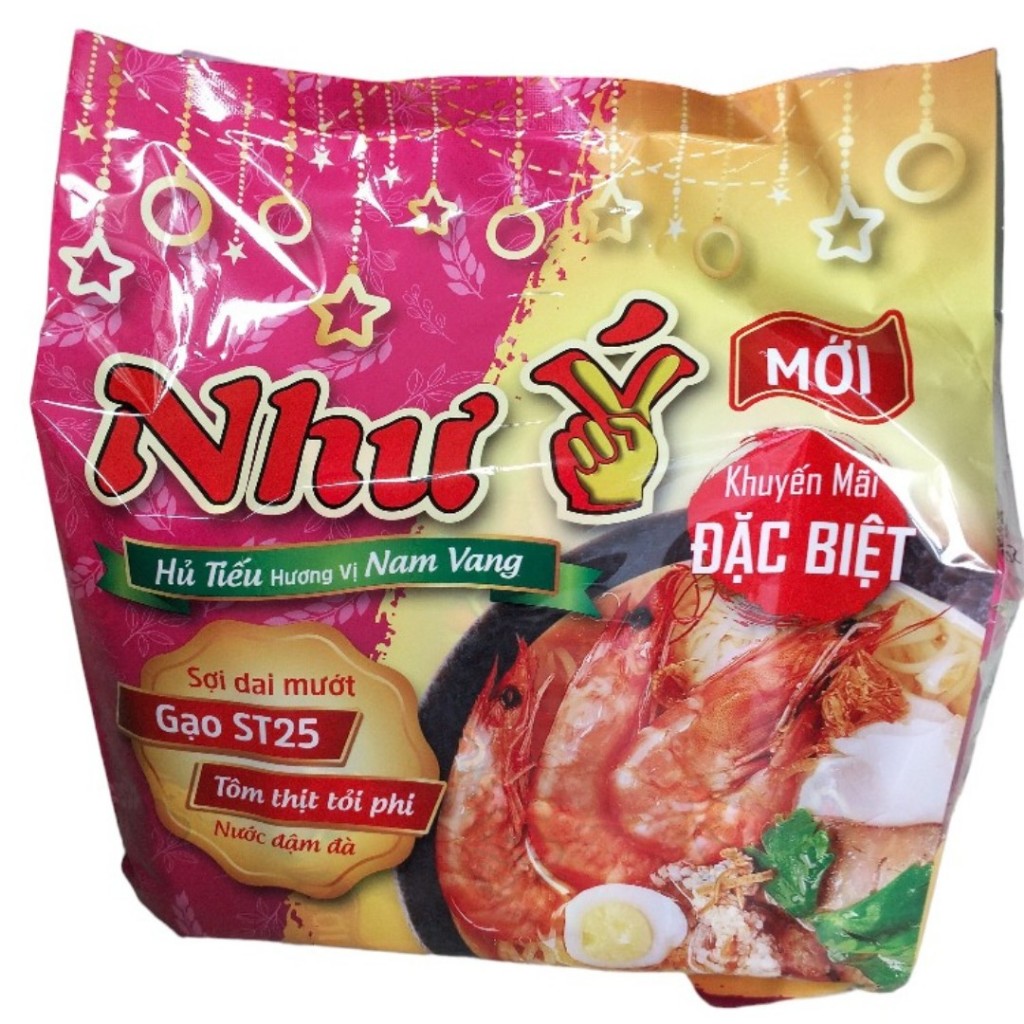 Lốc 5 gói Hủ Tiếu Nam Vang Như Ý cải tiến mới (tặng 1 gói phở bò/1 gói ...