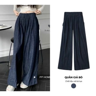 Quần jean giấy ống suông rộng 247Store dáng đứng phom rộng