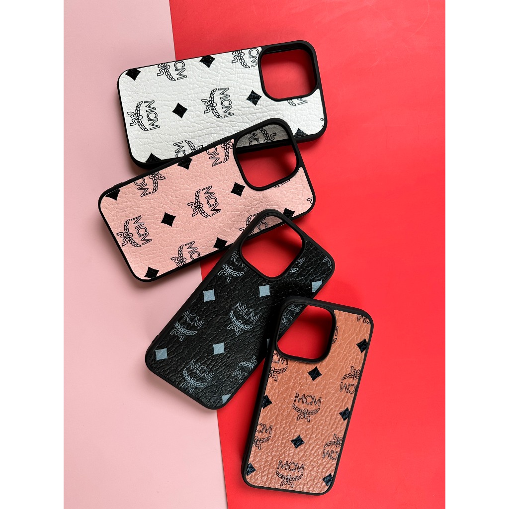 Ốp da iphone màu: Nâu - Trắng - Hồng - Đen