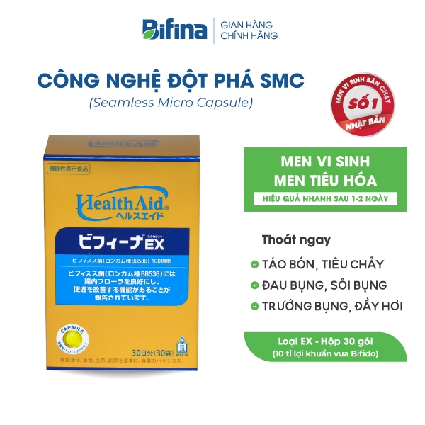 Ảnh Men vi sinh Bifina Nhật Bản - Loại EX 30 và R 20 gói - Thoát ngay đau bụng, sôi bụng 1