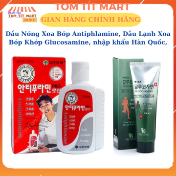 Dầu Nóng Xoa Bóp Antiphlamine, Dầu Lạnh Xoa Bóp Khớp Glucosamine, nhập khẩu Hàn Quốc