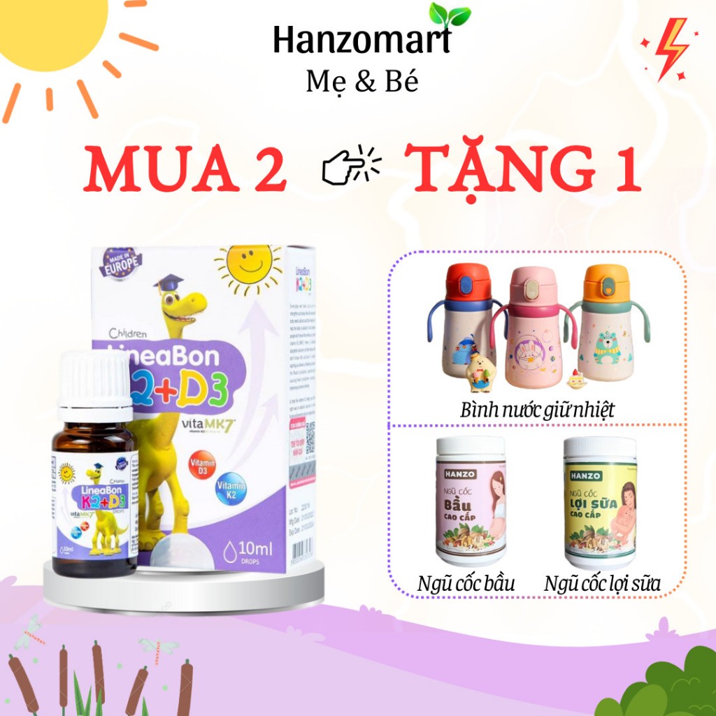 Combo 2 lọ Lineabon K2 D3 bổ sung vitamin D3 K2 giúp tăng hấp thu canxi ...