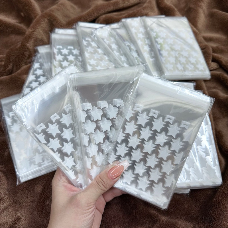 Pack 100 Túi Bóng Kính Ngôi Sao, Túi Dán Miệng size 8x10 ( +3cm nắp keo ...