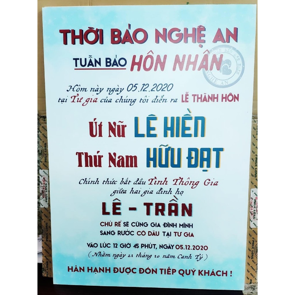 Bảng Welcome Trang Trí Đám Cưới - Mẫu Chữ Nhật 01 Hình Dâu Rể B