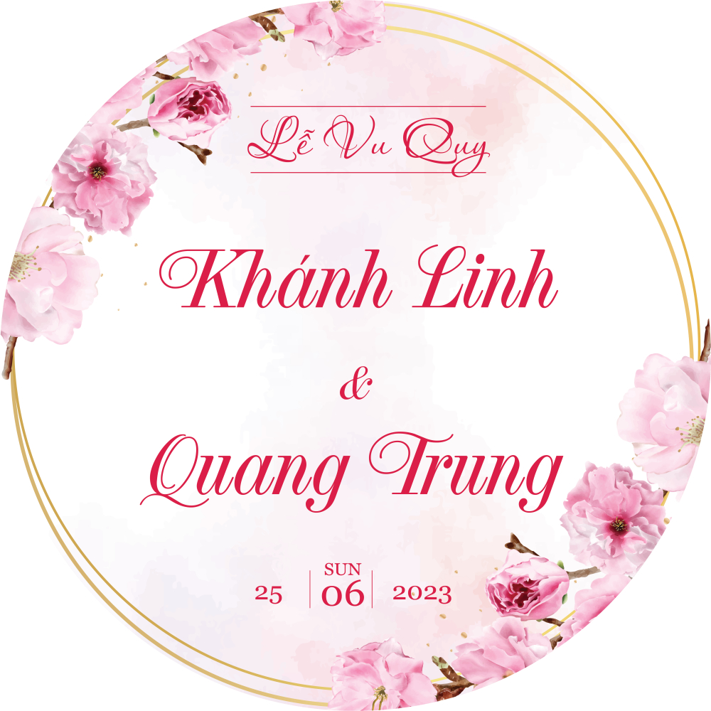 CẦN GẤP VẪN CÓ - IN TÊN THEO YÊU CẦU - Bảng Welcome Trang Trí Đám Cưới - Mẫu Tròn Vuông 01 Tròn