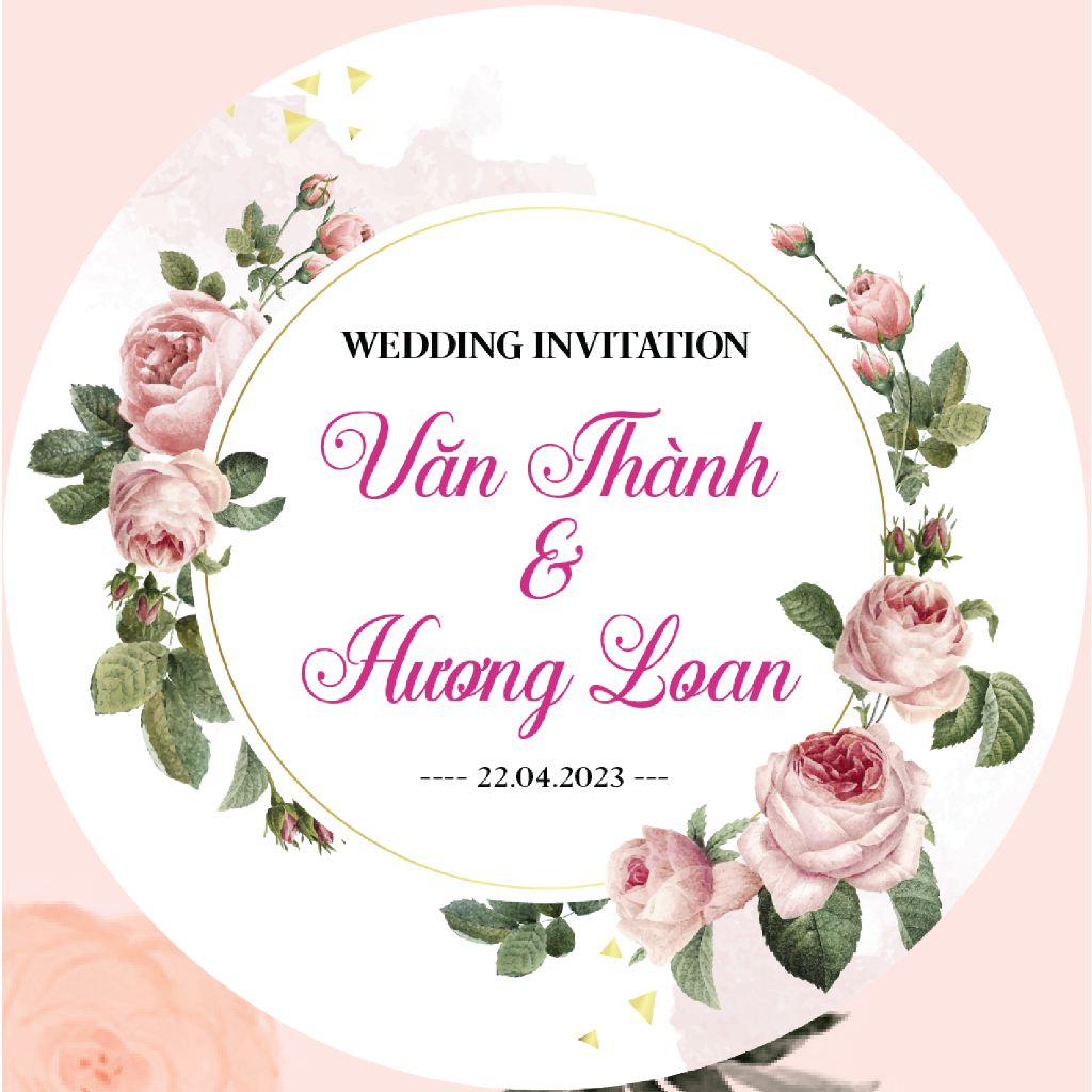 CẦN GẤP VẪN CÓ - IN TÊN THEO YÊU CẦU - Bảng Welcome Trang Trí Đám Cưới - Mẫu Tròn Vuông 01 Tròn