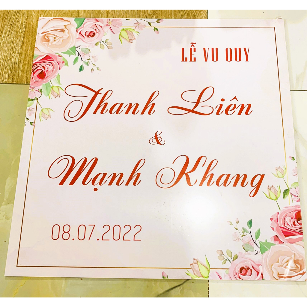 Bảng Welcome Trang Trí Đám Cưới - Mẫu Tròn Vuông 01 Vuông