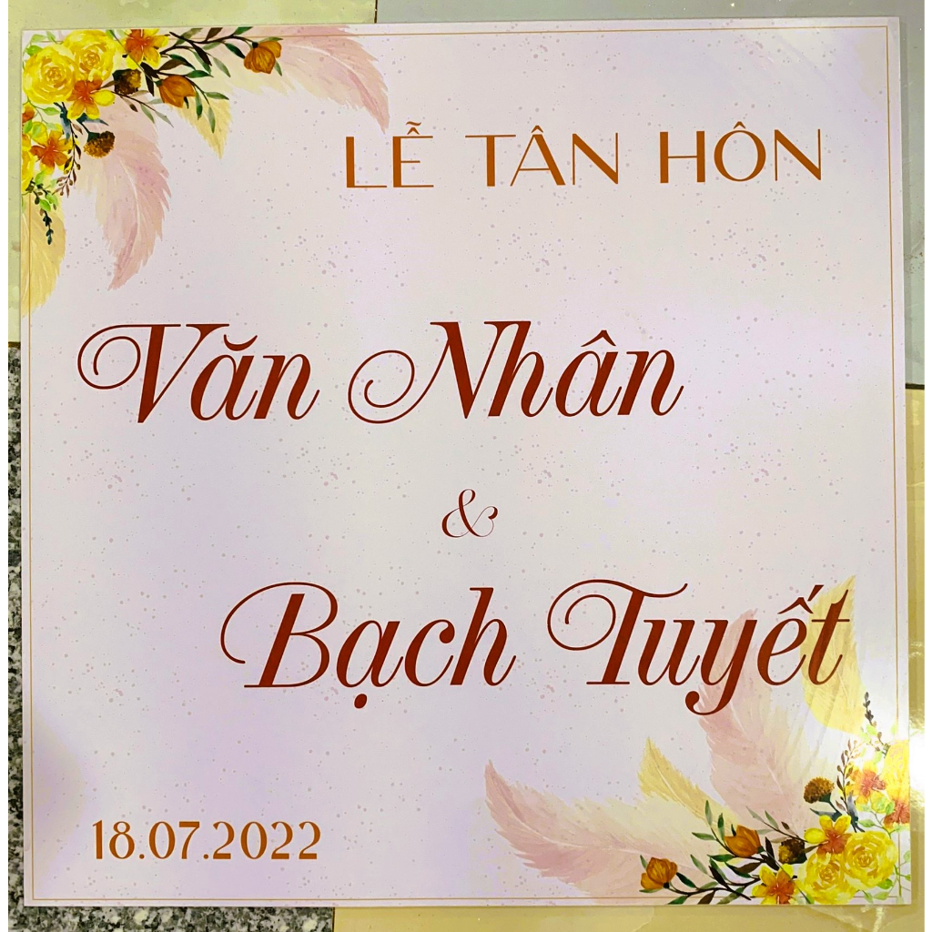 Bảng Welcome Trang Trí Đám Cưới - Mẫu Tròn Vuông 01 Vuông