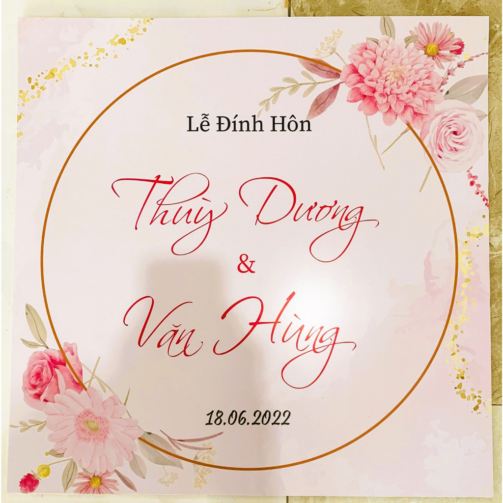 Bảng Welcome Trang Trí Đám Cưới - Mẫu Tròn Vuông 01 Vuông