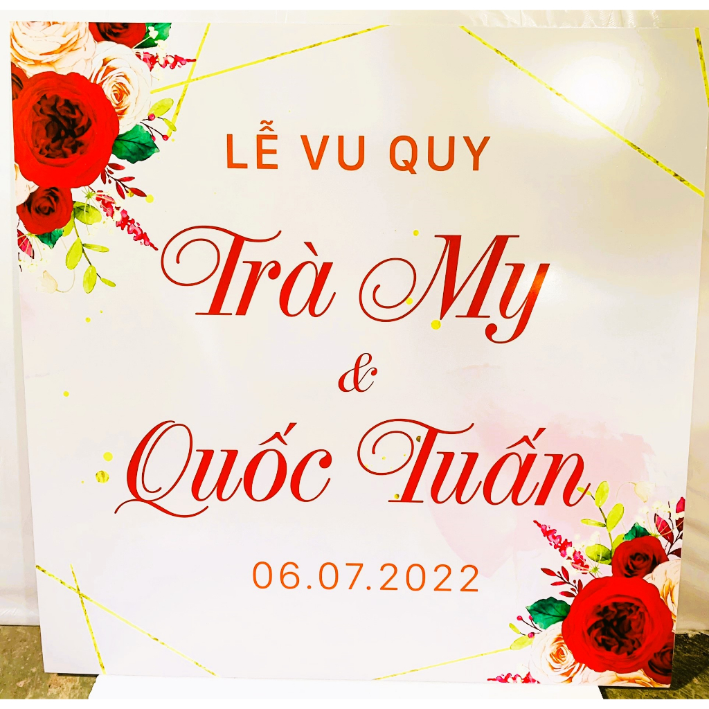 Bảng Welcome Trang Trí Đám Cưới - Mẫu Tròn Vuông 01 Vuông
