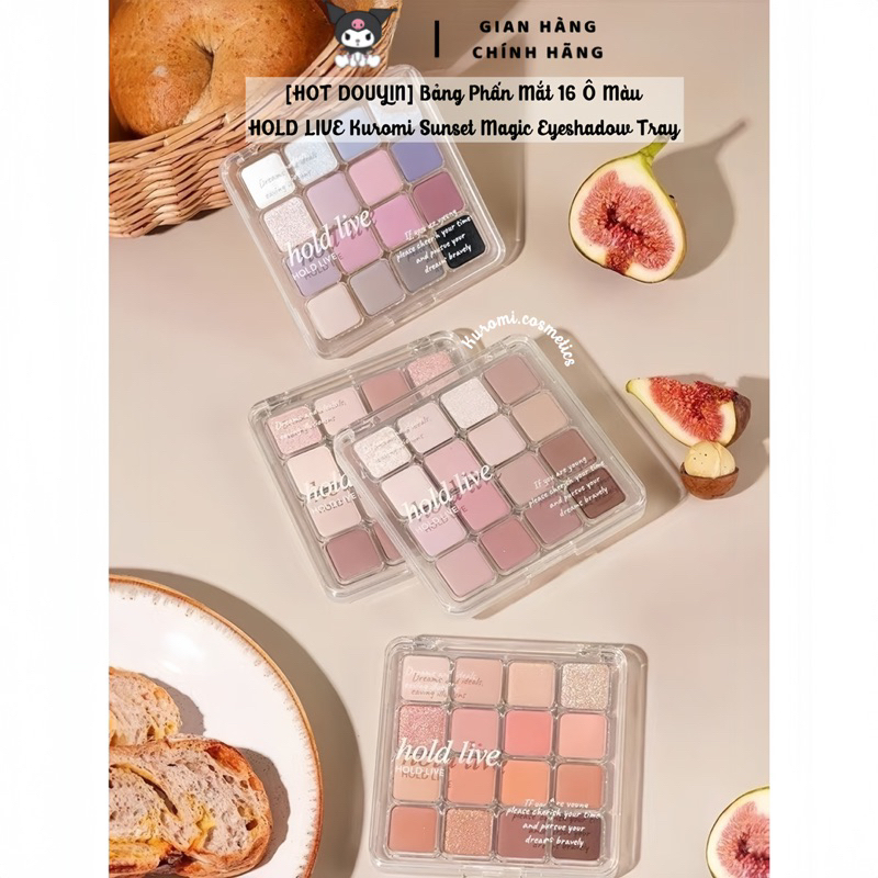 [HỎA TỐC] Bảng phấn mắt Hold live16 ô Sunset Magic HOLD LIVE  Tone Hồng Lạnh Nhũ Mắt Mịn Lì kuromi cosmetic HL716 HL630 | BigBuy360 - bigbuy360.vn