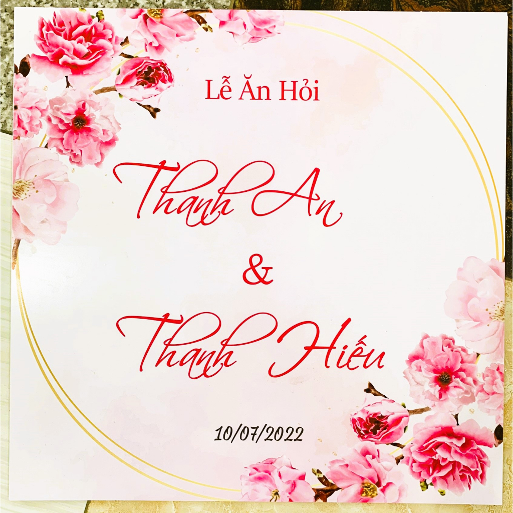 Bảng Welcome Trang Trí Đám Cưới - Mẫu Tròn Vuông 01 Vuông