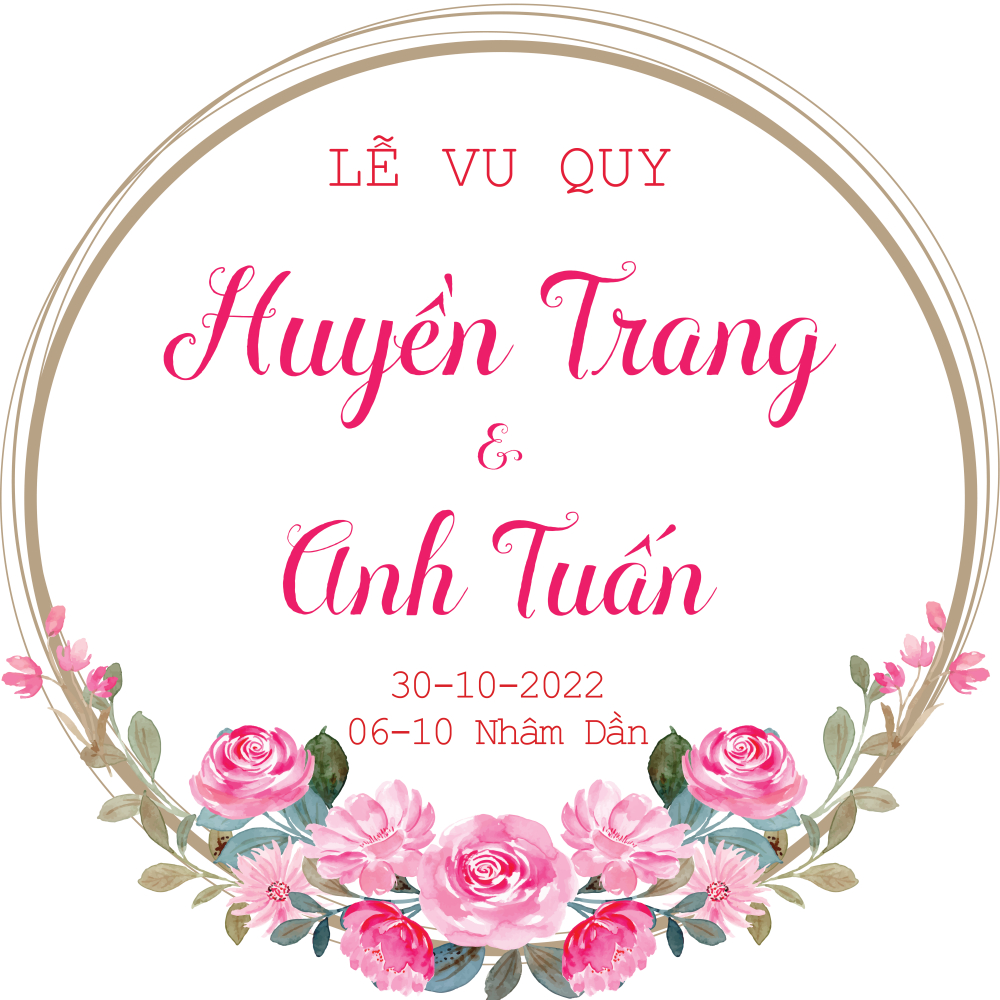 CẦN GẤP VẪN CÓ - IN TÊN THEO YÊU CẦU - Bảng Welcome Trang Trí Đám Cưới - Mẫu Tròn Vuông 01 Tròn Hoa