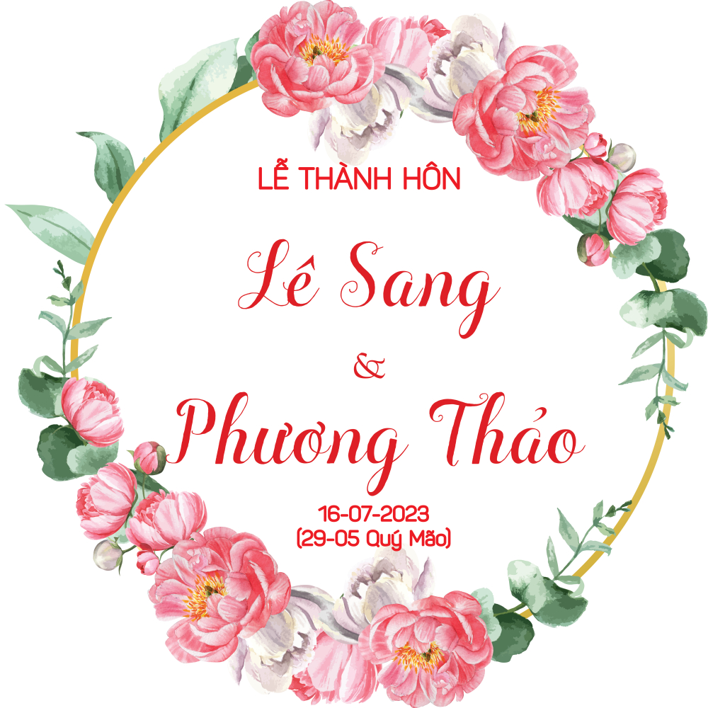 CẦN GẤP VẪN CÓ - IN TÊN THEO YÊU CẦU - Bảng Welcome Trang Trí Đám Cưới - Mẫu Tròn Vuông 01 Tròn Hoa