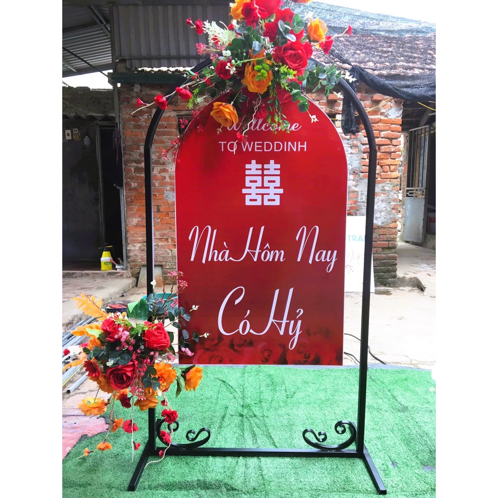 Bảng Welcome Đám Cưới Cổng Vòm In Tên Theo Yêu Cầu Trang Trí Gia Tiên Cao Cấp