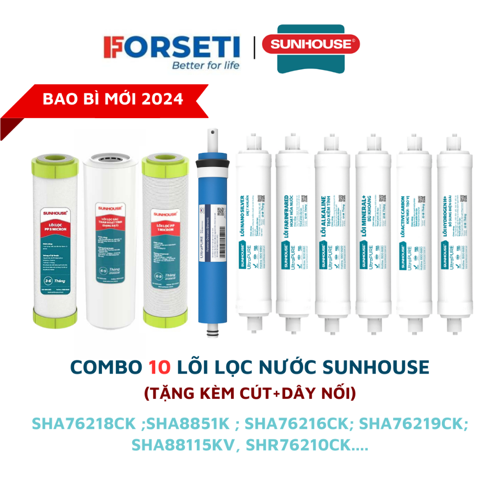 Combo 10 lõi lọc sunhouse dành cho máy SHA76210CK; Sha76218ck