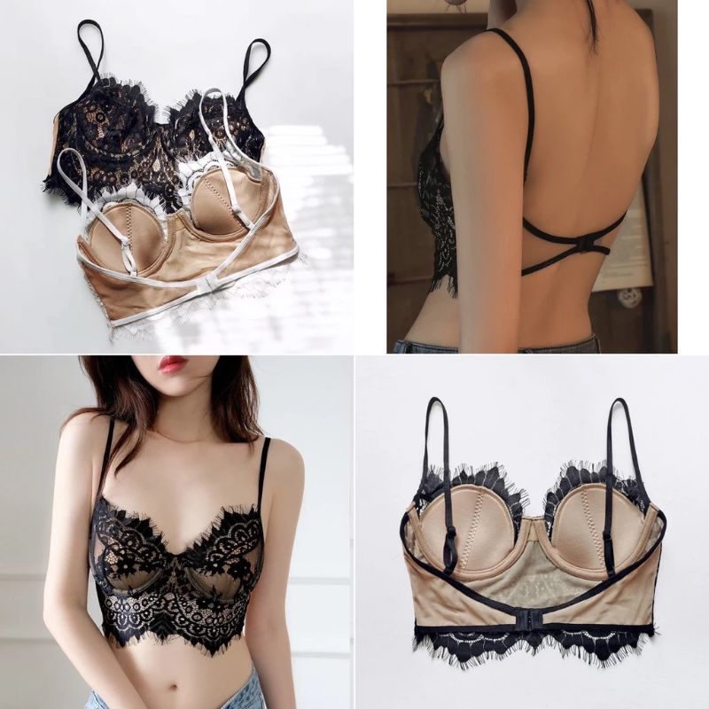 Áo bra corset bralette ren mềm có gọng mút nâng ngực sexy sang chảnh
