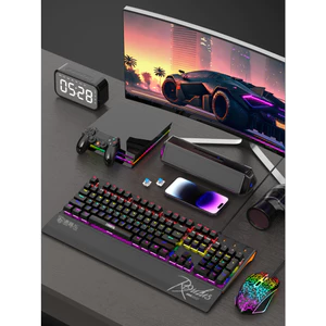 Combo Bàn Phím Cơ + Chuột Gaming RGB Chính Hãng DEIOG M115 Kèm Pad Giá Đỡ Chống Mỏi Tay Chơi game