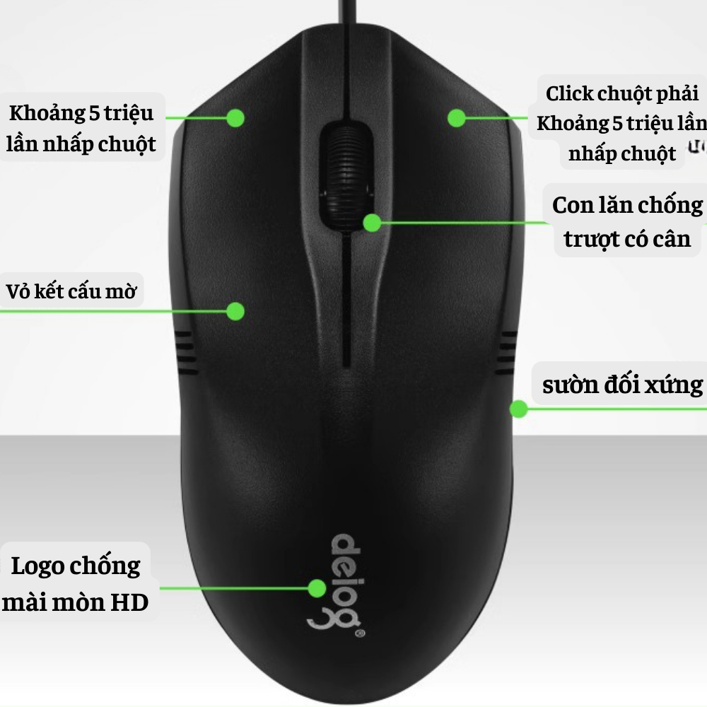 Combo phím chuột máy tính Deiog DY-811D dành cho pc laptop chơi game hàng chính hãng 2026