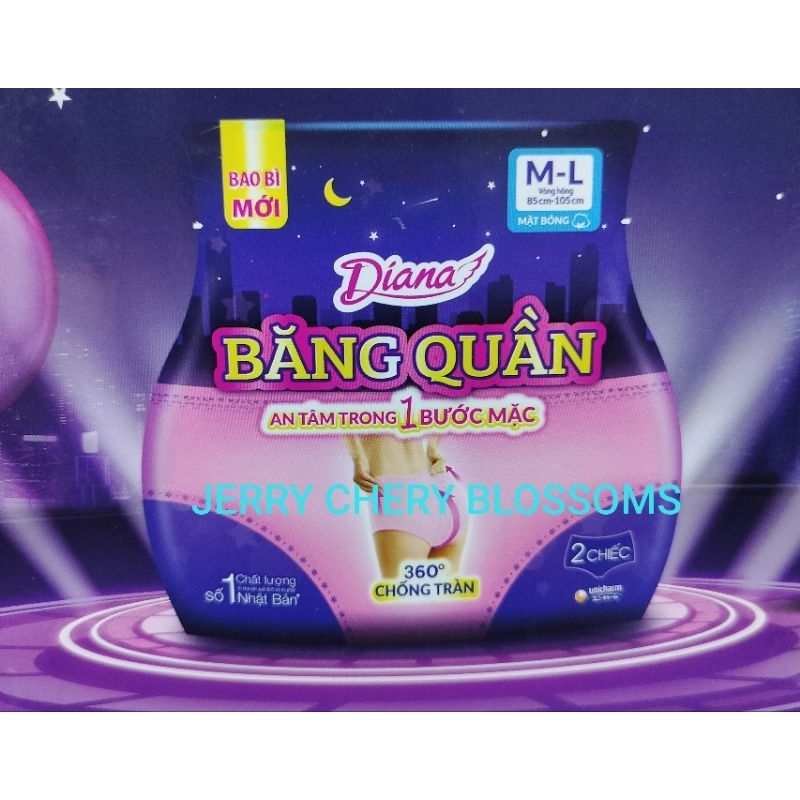 1 gói Băng vệ sinh dạng quần Diana Beauty hip/(cool) size SM/ML/XL 2 chiếc