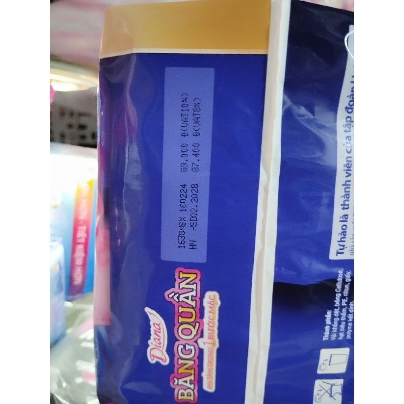 combo 6 gói băng vệ sinh dạng quần  Diana Beauty hip SM/ML/XL 5 chiếc/gói