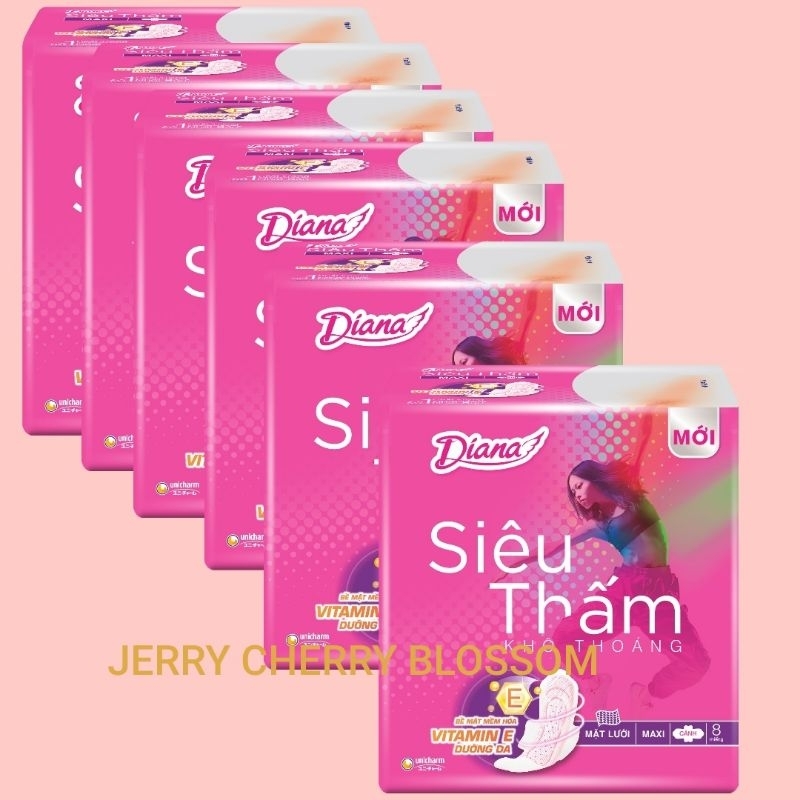 Bộ 6 gói Băng vệ sinh Diana siêu thấm dầy/ mỏng đủ loại(bảo bì thay đổi theo đợt)