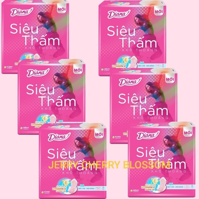 Bộ 6 gói Băng vệ sinh Diana siêu thấm dầy/ mỏng đủ loại(bảo bì thay đổi theo đợt)