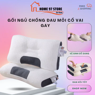 Gối Ngủ HOHO - Gối chống đau mỏi cổ vai gáy, Thiết kế nằm ngửa và nằm nghiêng , Hạn chế ngáy, Ngủ ngon hơn
