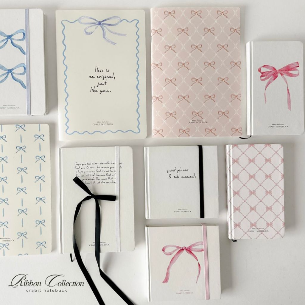 Sổ tay A5 A6 Vuông mini sổ ghi chép bỏ túi Crabit Ribbon