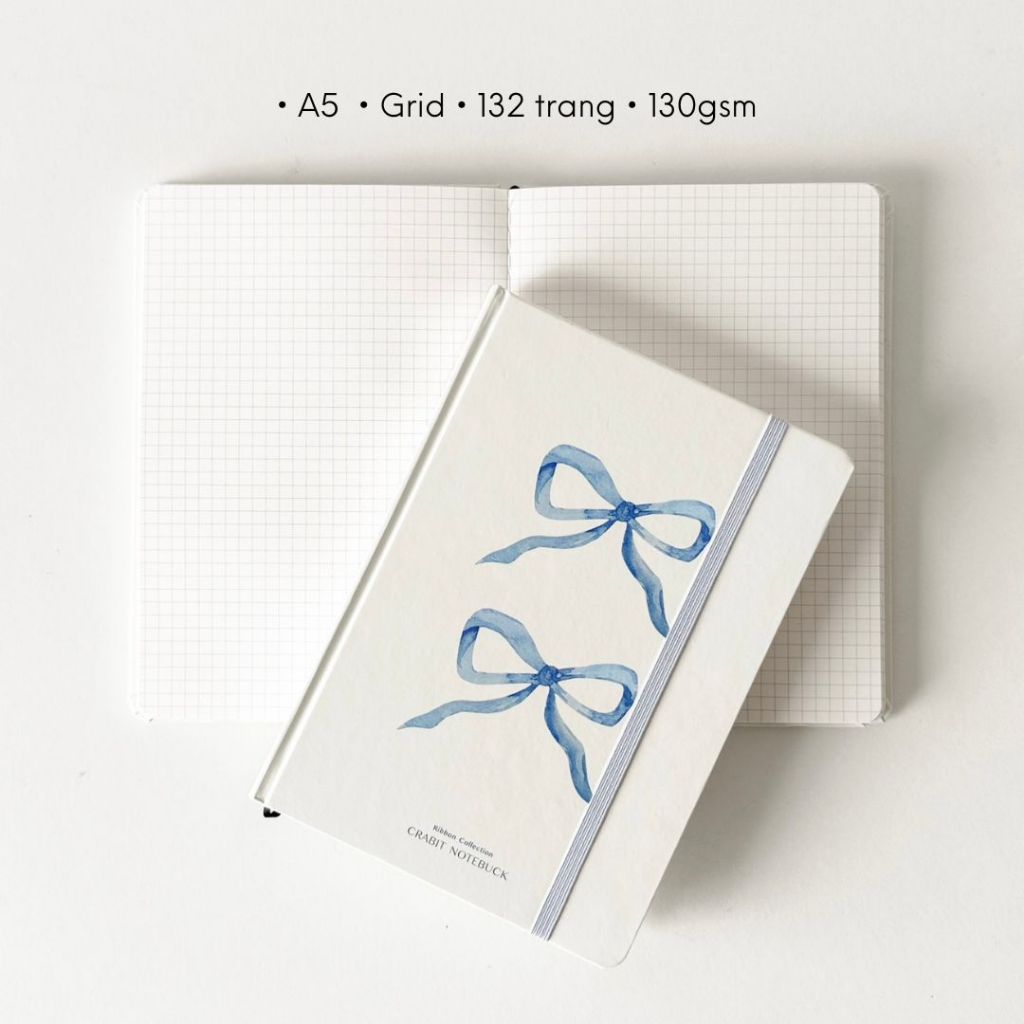 Sổ tay A5 A6 Vuông mini sổ ghi chép bỏ túi Crabit Ribbon