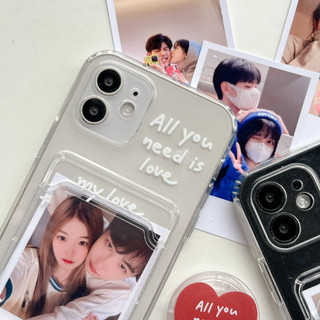 Ốp lưng iphone trong túi đựng thẻ ảnh Cặp đôi trái tim 7/7plus/8/8plus/xs/11/12/13/14/15/pro/max/plus/promax - ct2021