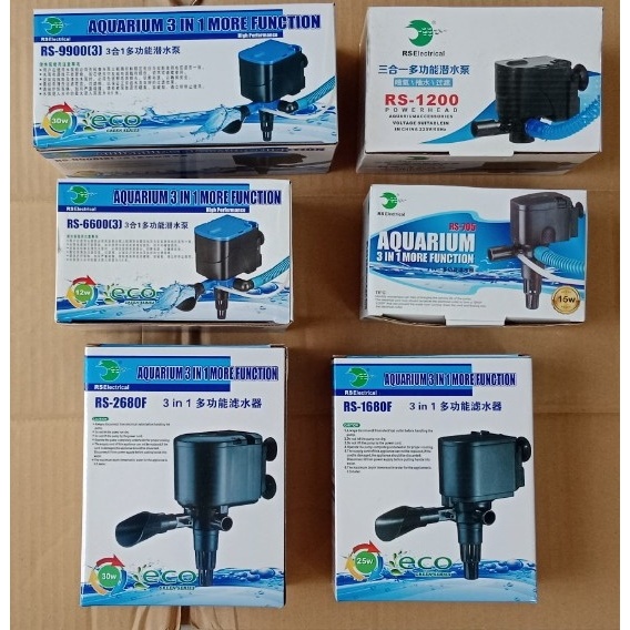 Máy bơm nước bể cá 2 đầu vừa bơm nước, vừa thổi luồng, vừa tạo bọt khí (công suất 8W đến 30W)