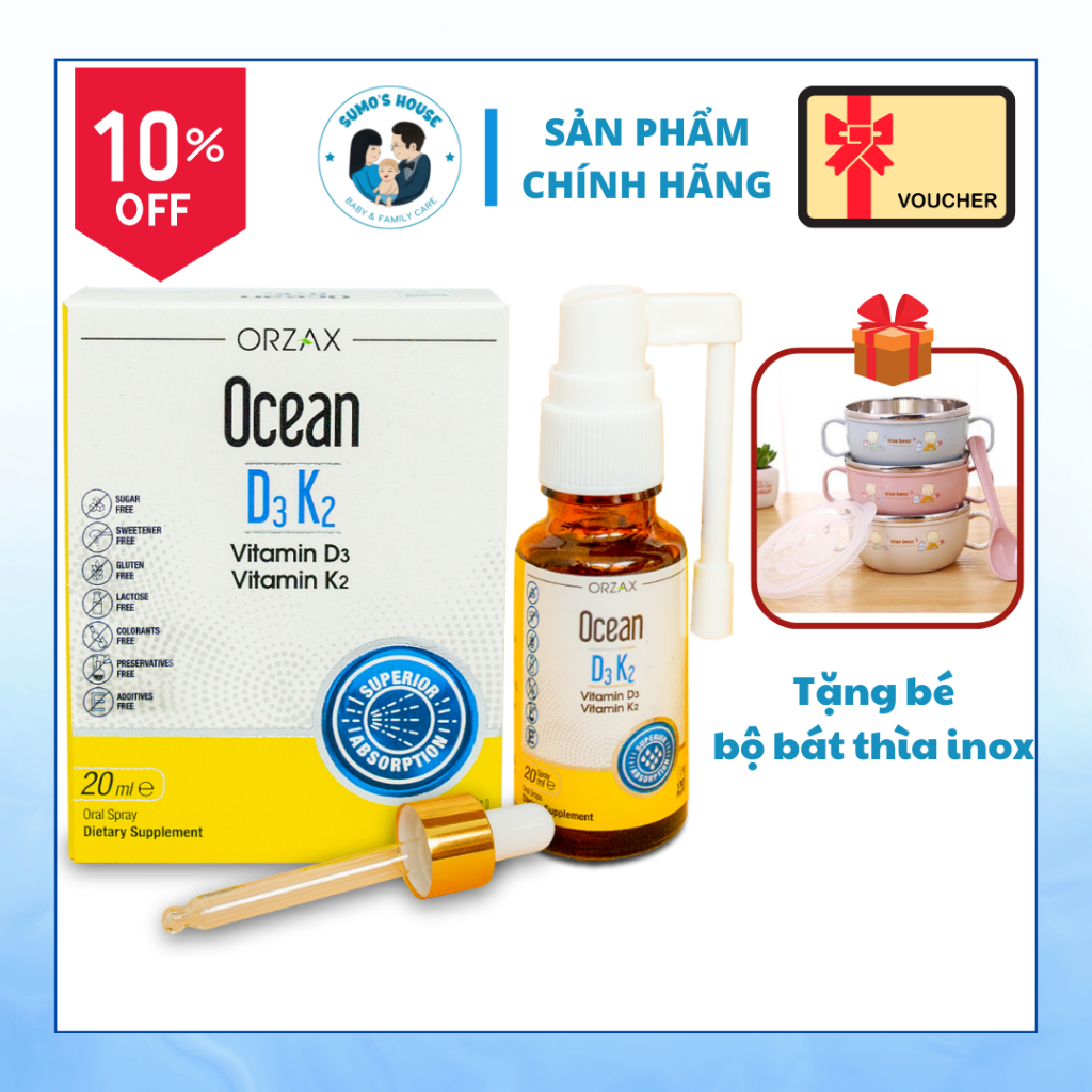 OCEAN D3 K2 20 ml từ Orzax bổ sung vitamin D3 và K2 Shopee Việt Nam