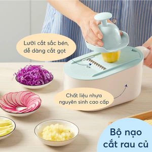 Bộ nạo cắt rau củ Inochi - cao cấp, đa năng, tiện lợi, cắt nhỏ, vụn, lát, tạo hình thực phẩm