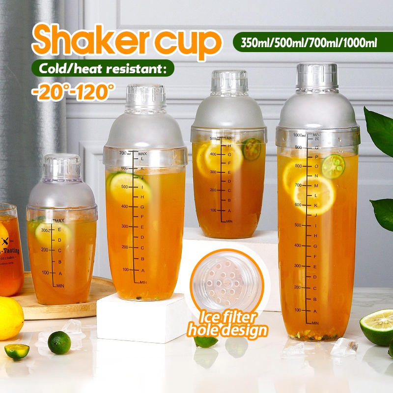 Bình Lắc Shaker nhựa chia vạch đen 350ml - 500ml - 700ml-1000ml, Bình ...