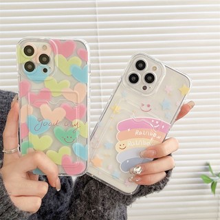 Ốp lưng iphone trong túi đựng thẻ ảnh trái tim cầu vồng 7/7plus/8/8plus/xs/11/12/13/14/15/pro/max/plus/promax - ct2003