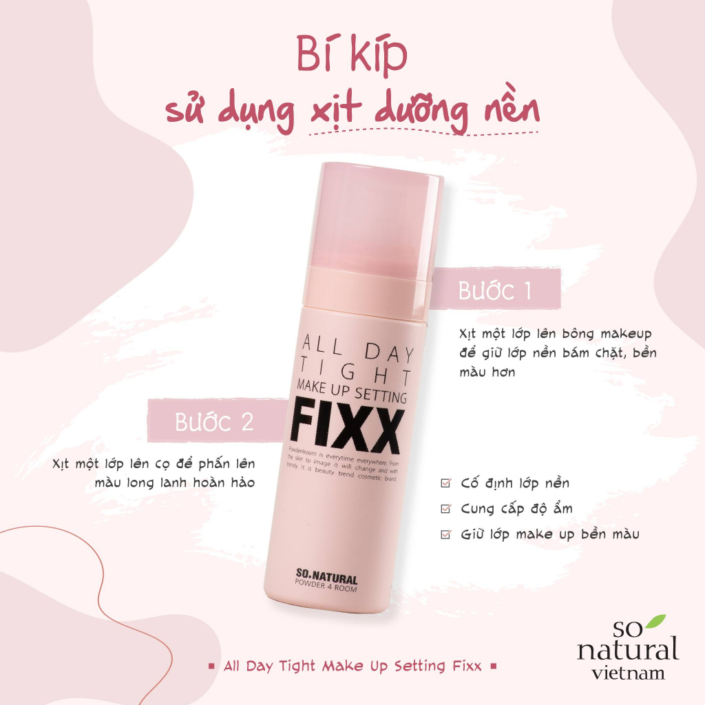 Ảnh Xịt Nền Trang Điểm So Natural All Day Tight Make Up Setting Fixx 75ml 1