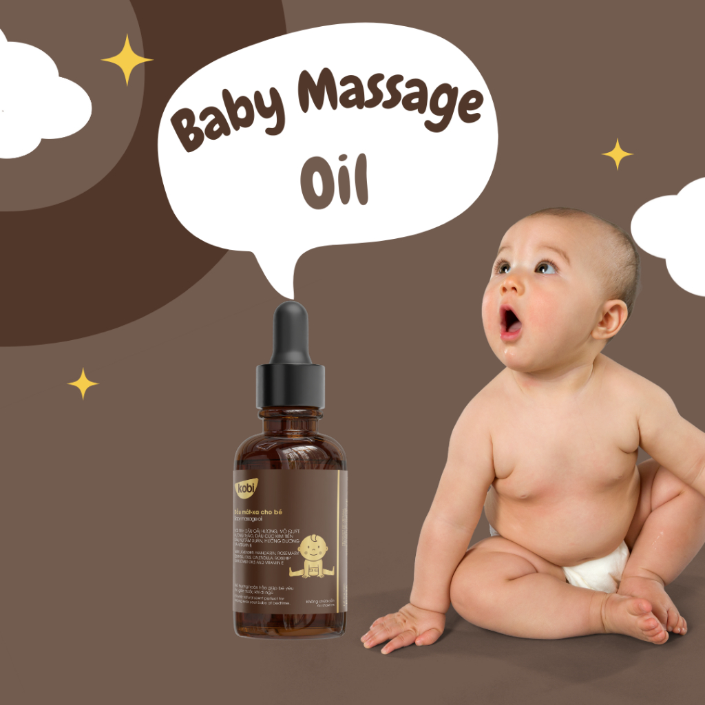 Dầu massage cho bé Kobi giúp dưỡng da, làm ẩm, mềm da, mang lại mùi ...