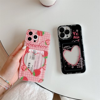 Ốp lưng iphone trong túi đựng thẻ ảnh Love strawberry 7/7plus/8/8plus/xs/11/12/13/14/15/pro/max/plus/promax - ct2000