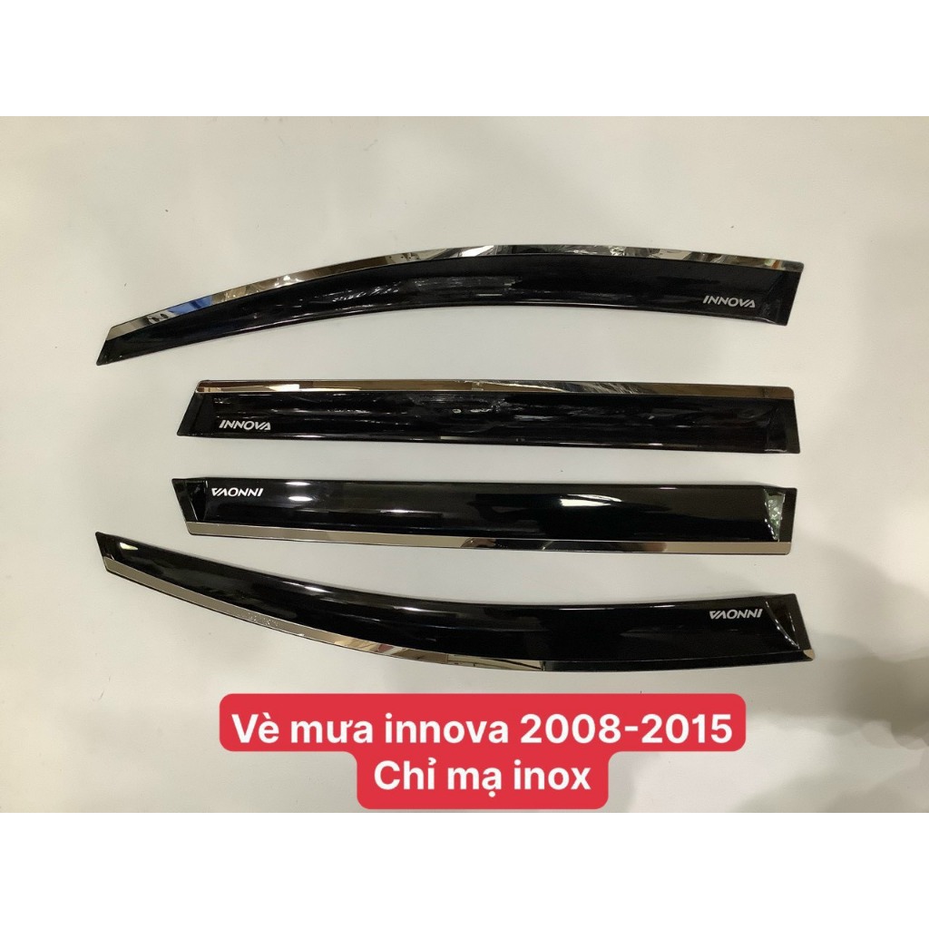 Vè che mưa xe TOYOTA INNOVA 2010-2022, vè mưa chỉ Inox cao cấp, Chất liệu nhựa ABS