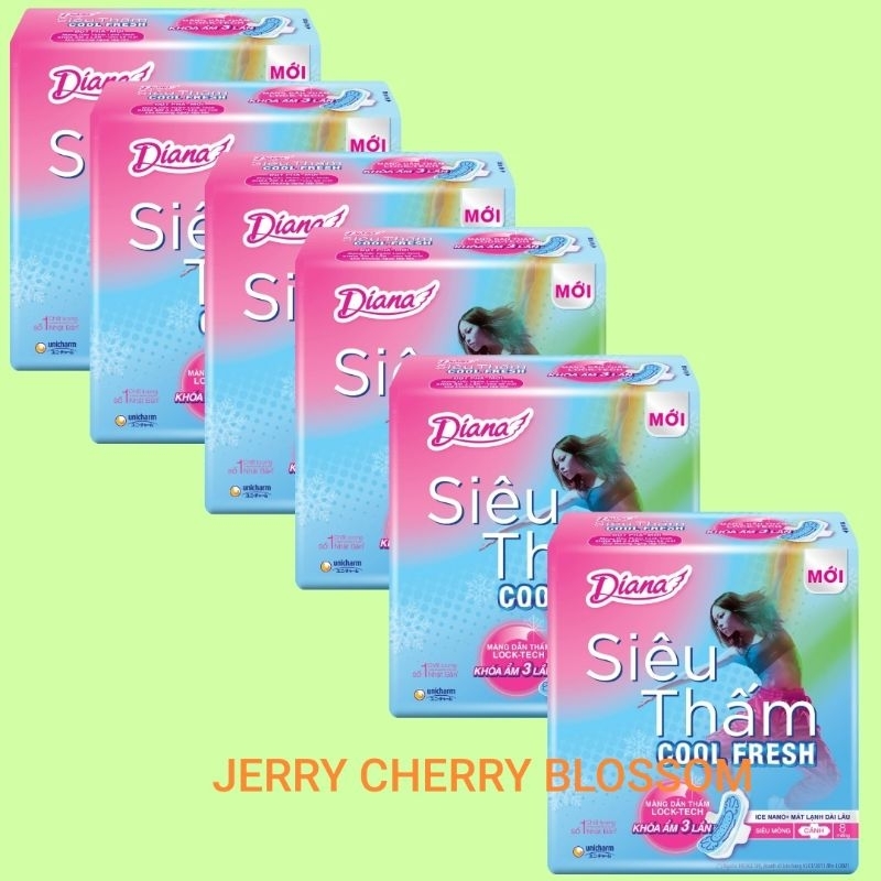 Bộ 6 gói băng vệ sinh diana siêu thấm cool fresh