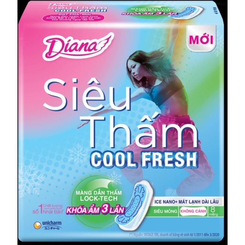Bộ 6 gói băng vệ sinh diana siêu thấm cool fresh