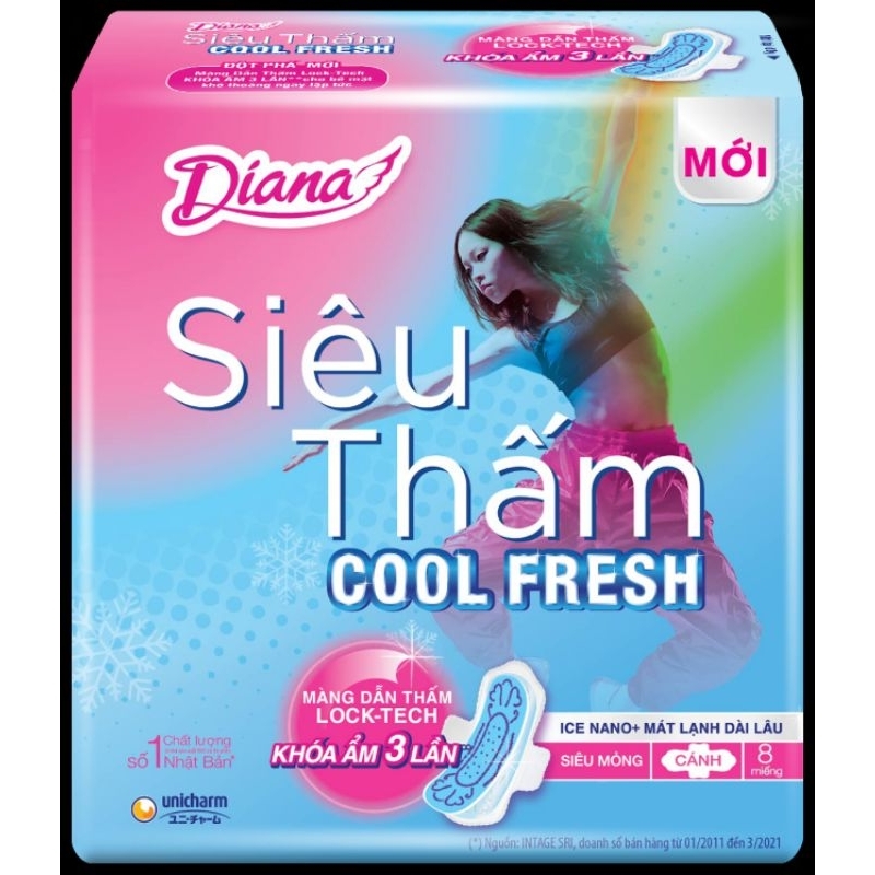 Bộ 6 gói băng vệ sinh diana siêu thấm cool fresh
