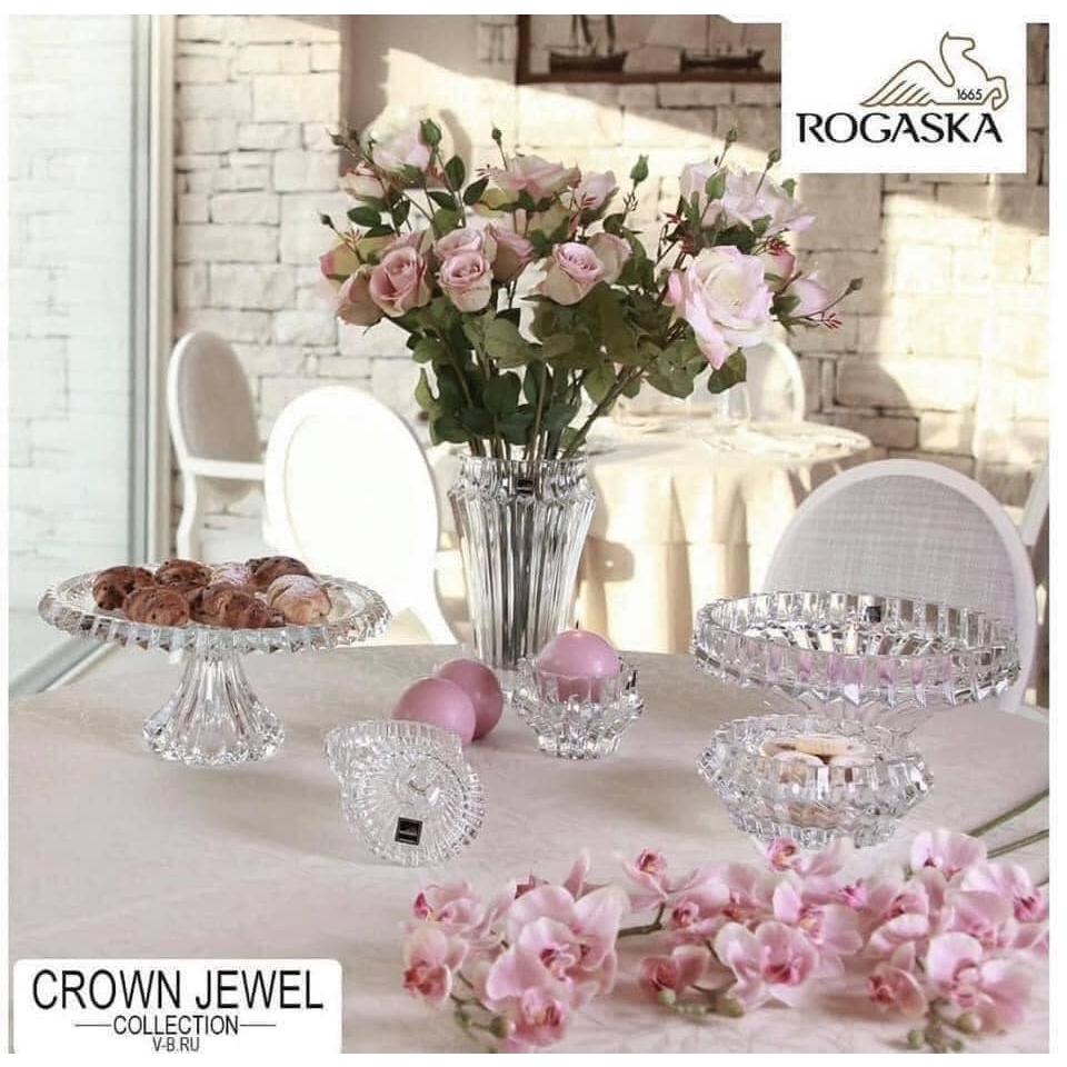 Chân bồng pha lê Rogaska Crown Jewel 33cm màu trắng | Shopee Việt Nam